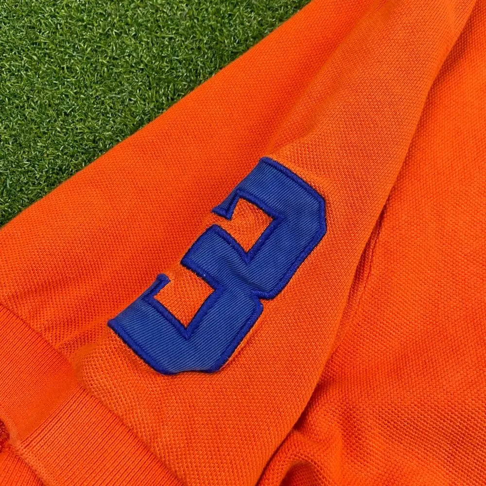Polo Ralph Lauren Orange Triple Pony Embroidered Short Sleeve Polo Shirt Sz XXL